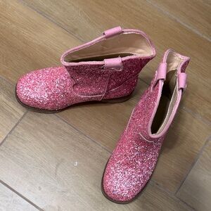 Pink Glitter Girls' Ankle Boots